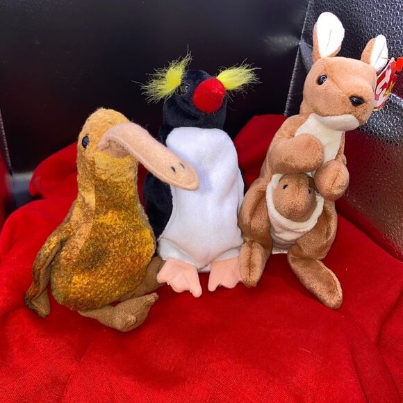 Ty BB Frigid the penguin, Beak the Kiwi, and Pouch the kangaroo - Picture 3 of 6